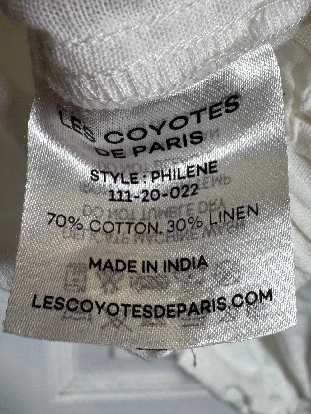 Les Coyotes de Paris Philene White Cotton Linen Puff Sleeve Crop Top Size 16